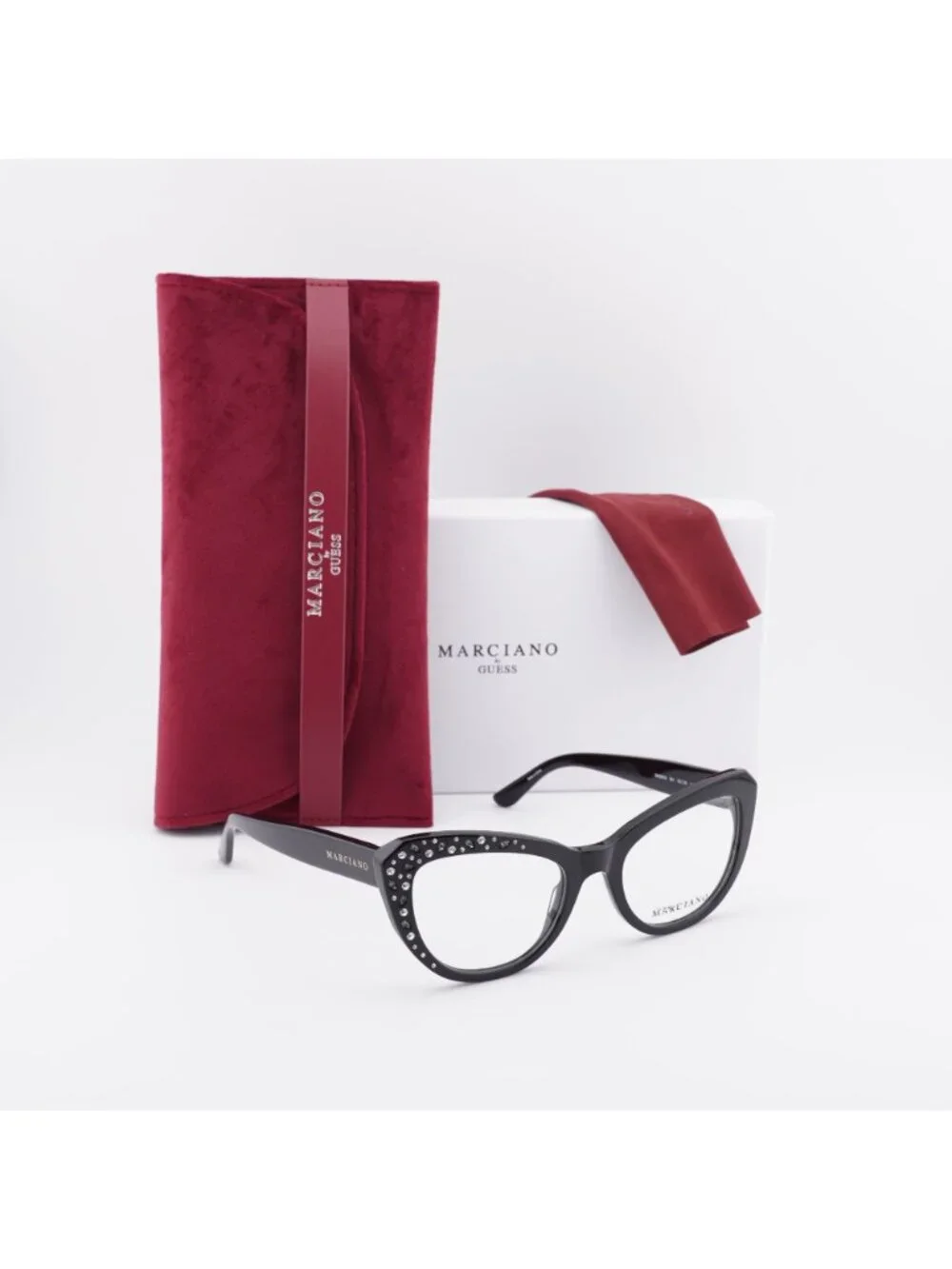 Guess by Marciano GM50016 001 Cat Eye Eyeglasses 53mm - Black